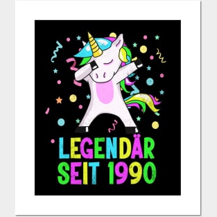 30 Geburtstag Legendär seit 1990 Einhorn Posters and Art